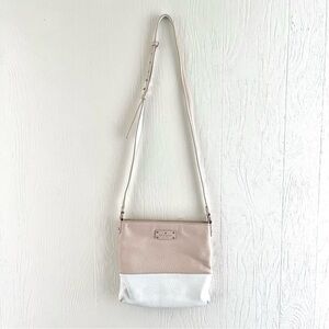 Kate Spade Beige & White Crossbody Leather Purse